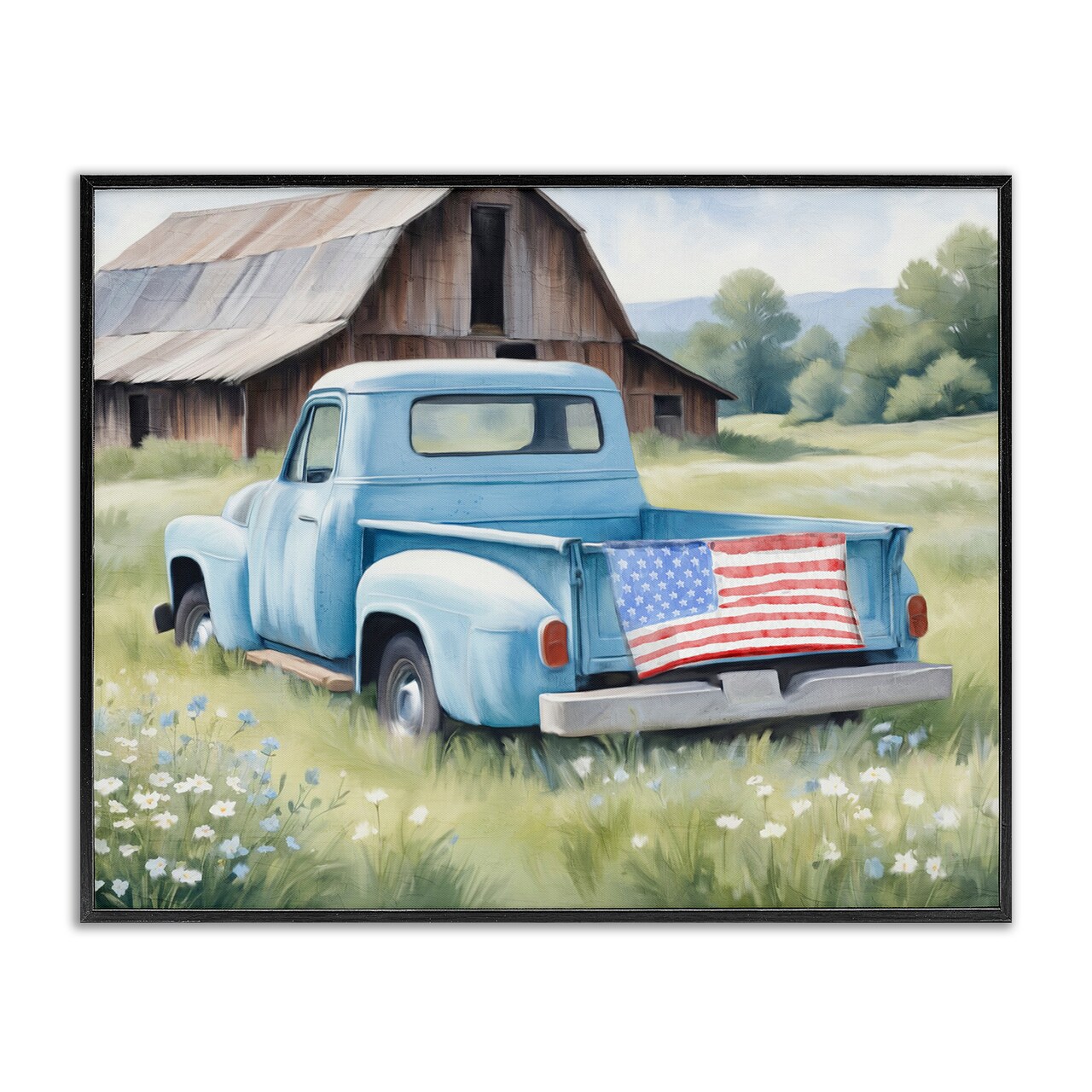 Stupell Industries American Pride Truck on Farm Framed Giclee, design by Kim Allen